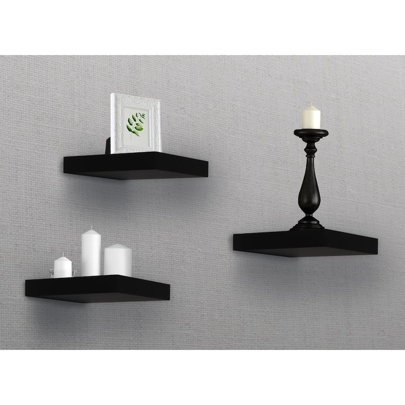 Sorbus Floating Shelves - Black - Tile Wall Shelf