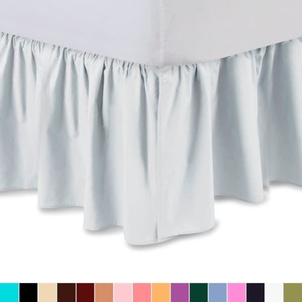 King, White Dust Ruffle with Platform Available in All Bed Sizes and