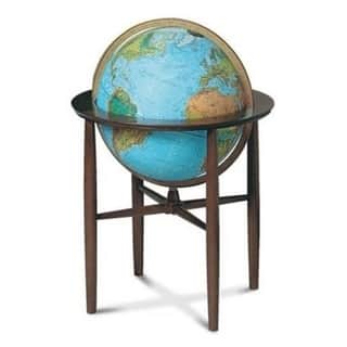Shop Austin Large Illuminated World Globe In Wood Floor Stand