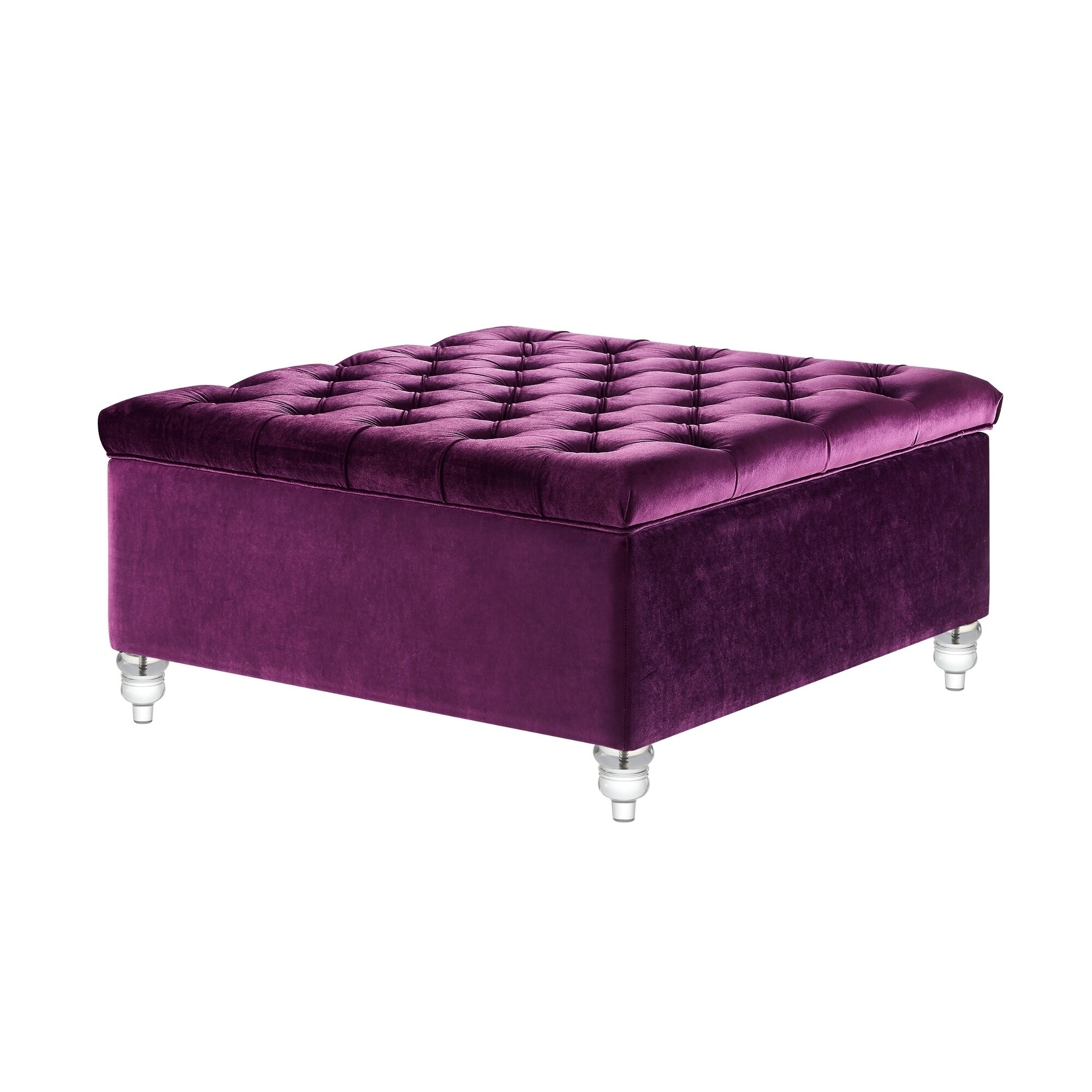 Belini Modern Velvet On Tufted Storage Ottoman Coffee Table Belini Modern Velvet On Tufted Storage Ottoman Coffee Table