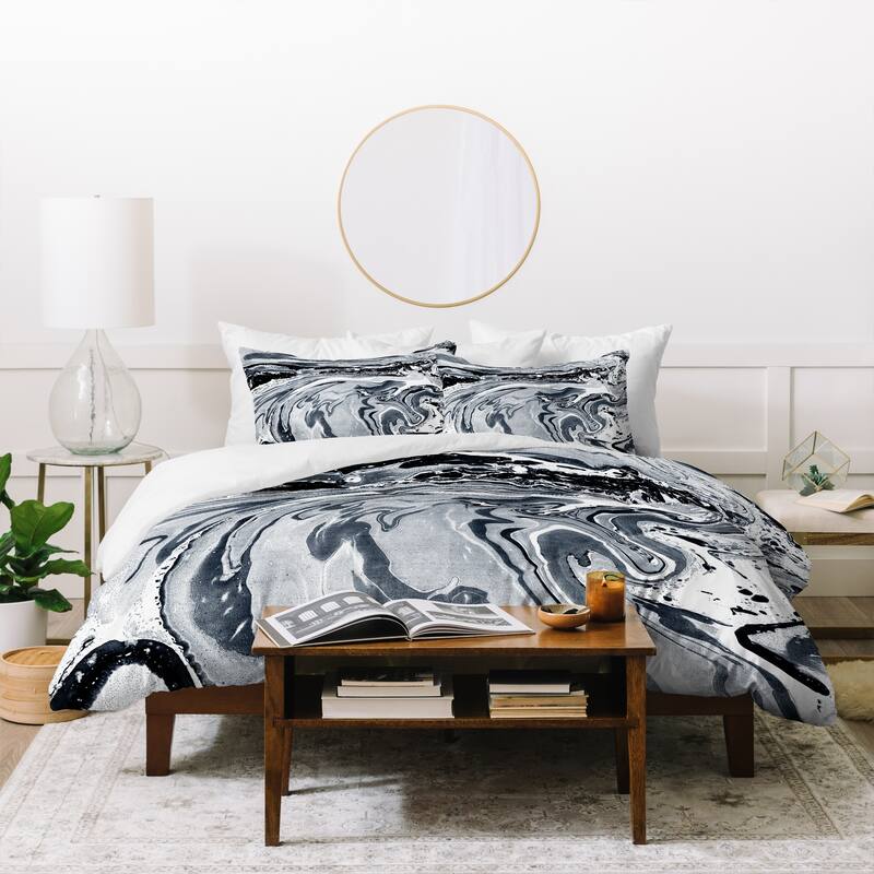 Amy Sia Marble Navy Duvet Cover Set