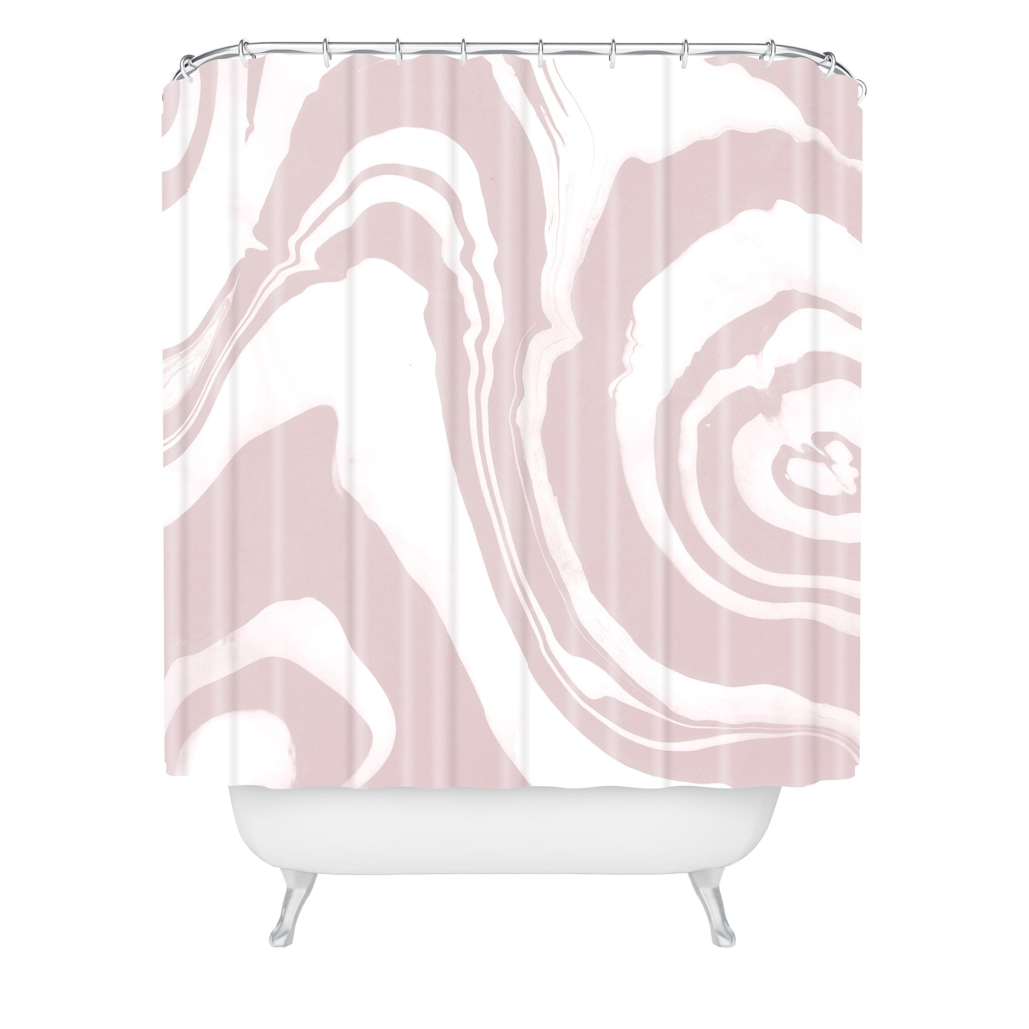 Shop Susanne Kasielke Marble Structure Baby Pink Shower Curtain Overstock 19431347