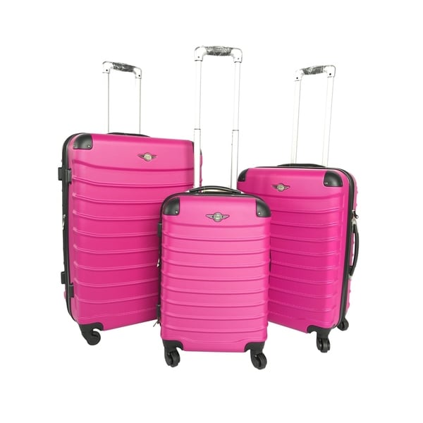 Shop Rivolite DQ-113-19-Pink 3-piece Hardside Spinner Luggage Set - Free Shipping Today ...