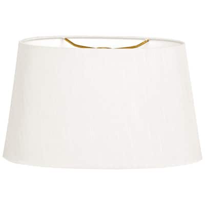 Royal Designs Shallow Oval Hardback Lamp Shade, White, 12 x 14 x 8.5