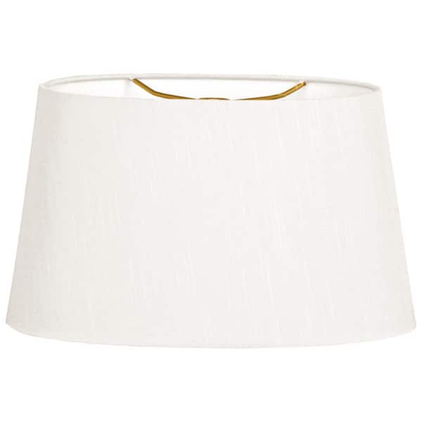 White 8 x 12.5 x 7.6 Royal Designs Shallow Drum Bell Billiotte Wall Lamp Shade