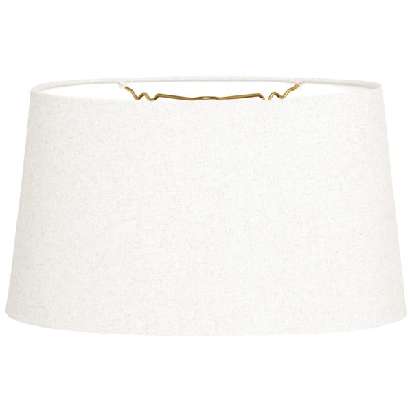 Royal Designs Shallow Oval Hardback Lamp Shade, Linen White, 12 x 14 x 8.5  - Overstock - 19432726