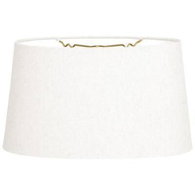 Royal Designs Shallow Oval Hardback Lamp Shade, Linen White, 8 x 10 x 5.5