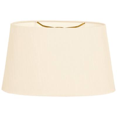 Royal Designs Shallow Oval Hardback Lamp Shade, Eggshell, 8 x 10 x 5.5