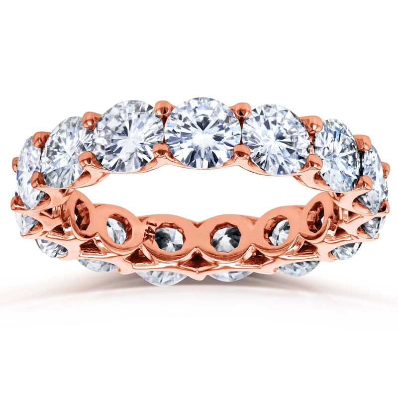 Annello by Kobelli 14k Gold 4 1/3ct TGW Round Brilliant-cut Prong-set Eternity Moissanite Wedding Band