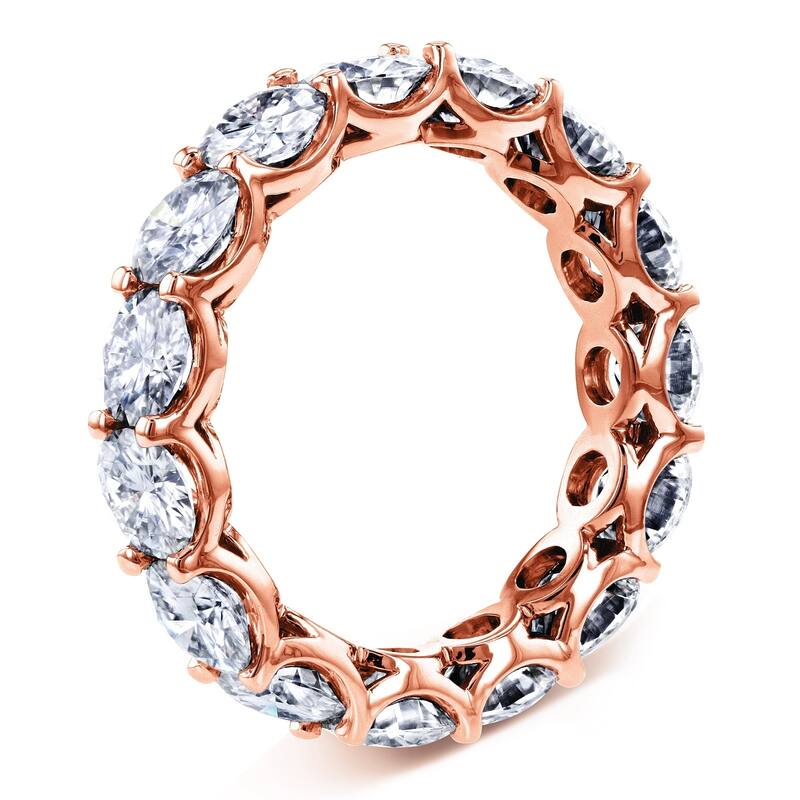 Annello by Kobelli 14k Gold 4 1/3ct TGW Round Brilliant-cut Prong-set Eternity Moissanite Wedding Band