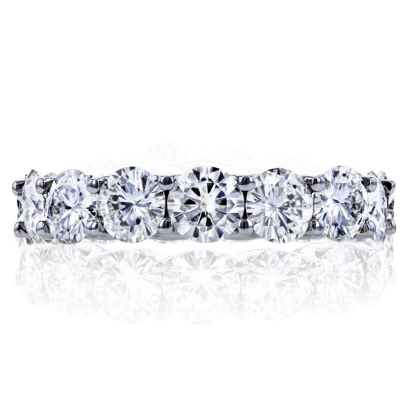 Annello by Kobelli 14k Gold 4 1/3ct TGW Round Brilliant-cut Prong-set Eternity Moissanite Wedding Band