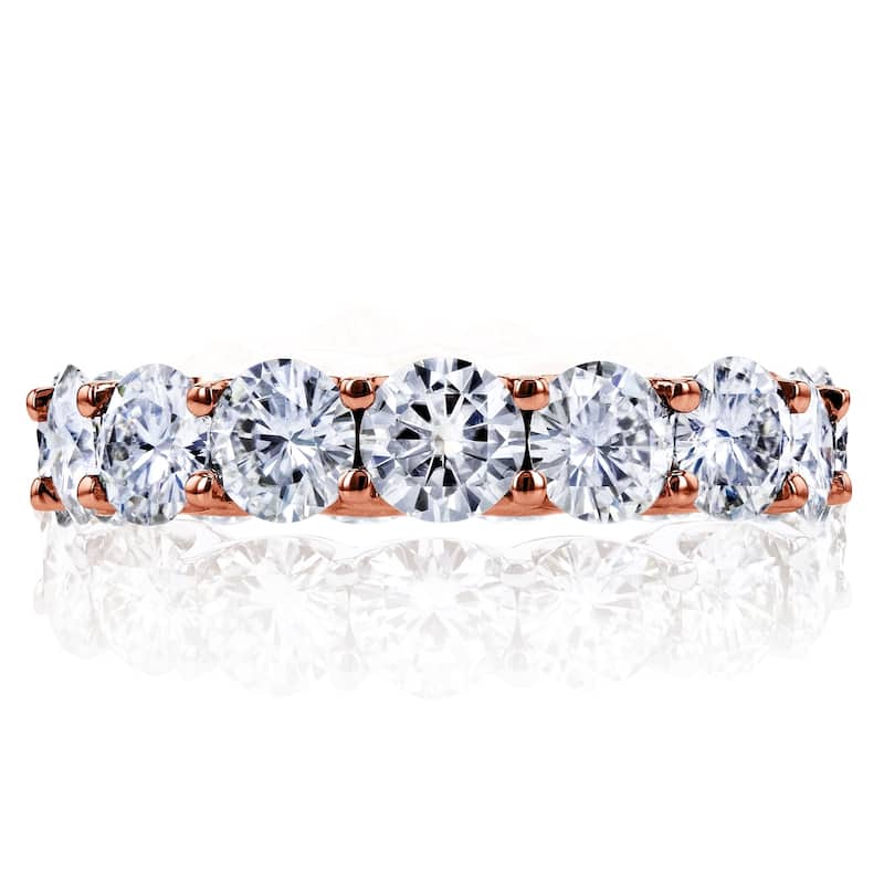 Annello by Kobelli 14k Gold 4 1/3ct TGW Round Brilliant-cut Prong-set Eternity Moissanite Wedding Band