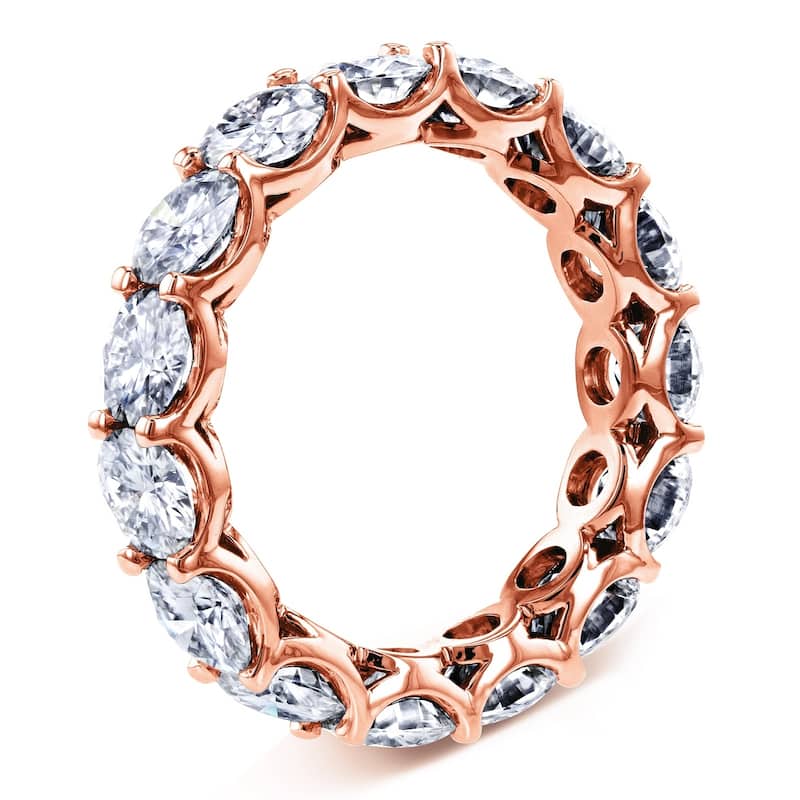 Annello by Kobelli 14k Gold 4 3/5ct TGW Round Brilliant-cut Prong-set Eternity Moissanite Wedding Band