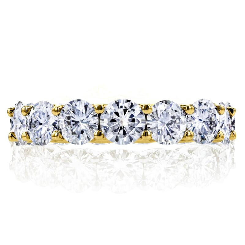 Annello by Kobelli 14k Gold 4 3/5ct TGW Round Brilliant-cut Prong-set Eternity Moissanite Wedding Band