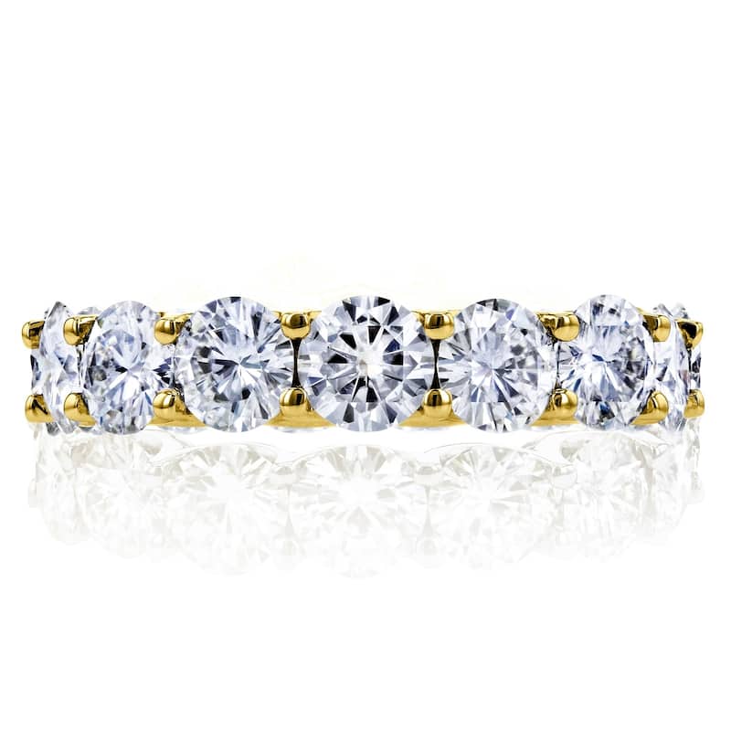 Annello by Kobelli 14k Gold 5ct TGW Round Brilliant-cut Prong-set Eternity Moissanite Wedding Band
