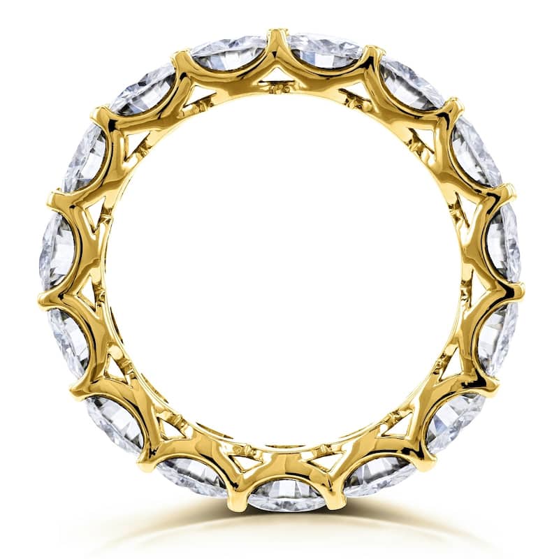 Annello by Kobelli 14k Gold 5ct TGW Round Brilliant-cut Prong-set Eternity Moissanite Wedding Band