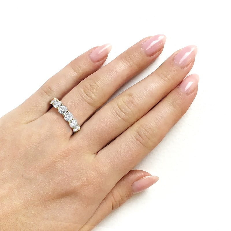 Annello by Kobelli 14k Gold 5ct TGW Round Brilliant-cut Prong-set Eternity Moissanite Wedding Band