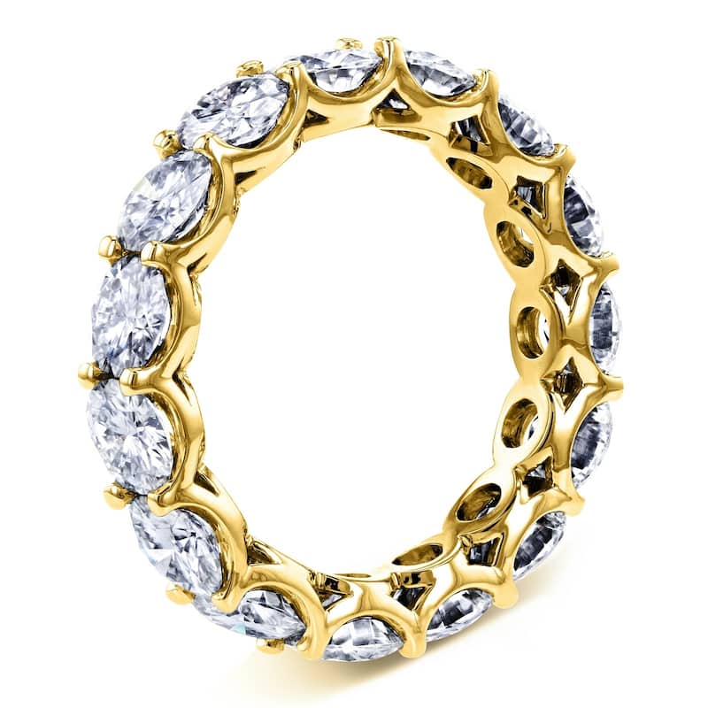 Annello by Kobelli 14k Gold 5 1/4ct TGW Round Brilliant-cut Prong-set Eternity Moissanite Wedding Band