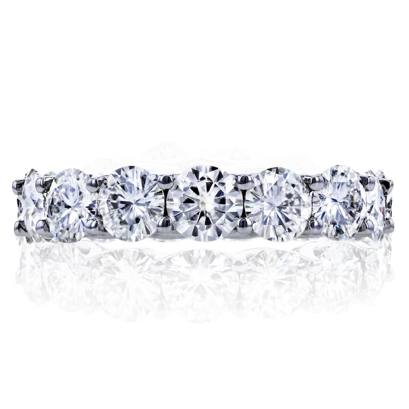 Annello by Kobelli 14k Gold 5 1/4ct TGW Round Brilliant-cut Prong-set Eternity Moissanite Wedding Band
