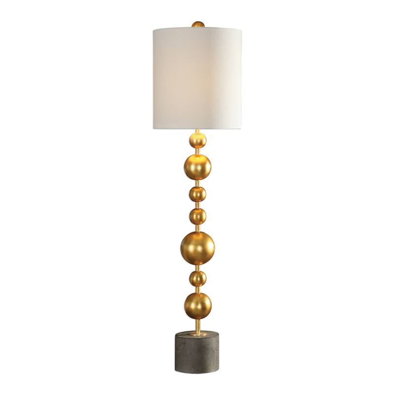 Uttermost Selim White and Goldtone Metal and Concrete 39.5-inch Buffet Table Lamp