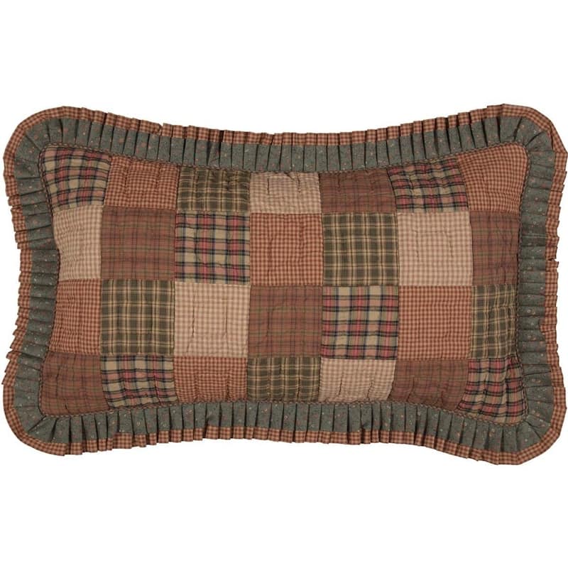 Green Primitive Bedding VHC Crosswoods Sham Cotton Patchwork