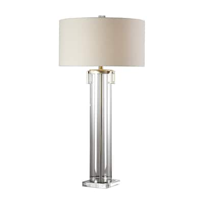 Uttermost Monette Brushed Nickel Tall Cylinder Table Lamp