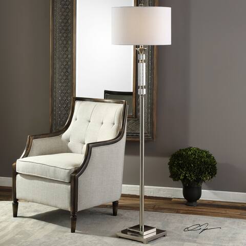 Uttermost Volusia Polished Nickel Metal and Crystal Floor Lamp