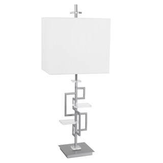 Van Teal 720172 Expose 32-inch White Acrylic/Silver Metal Table Lamp