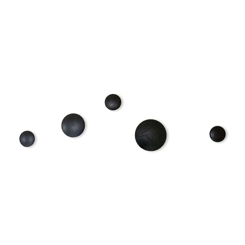 Mod Made Wall Button Coat Rack Hooks - BLACK