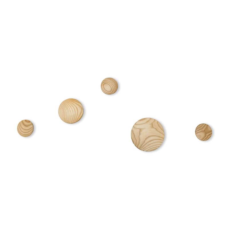 Mod Made Wall Button Coat Rack Hooks - Natural