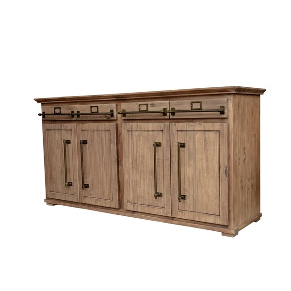 Nomad Rustic Light Brown Wood Buffet Free Shipping Today Nomad Rustic Light Brown Wood Buffet