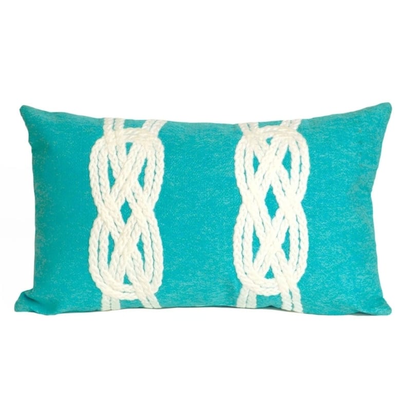 Liora Manne Coastal Infinity Knot Pillow (12 x 20) - Aqua