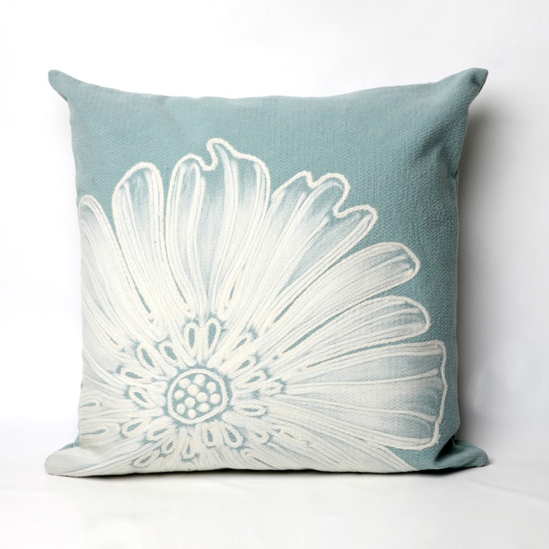 Liora Manne Embossed Flower Pillow (20 x 20) - Aqua