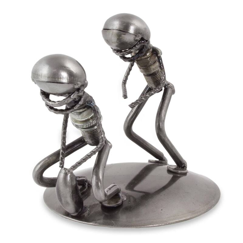 NOVICA Handmade Quarterback Snap Auto Part Sculpture (Mexico) - Bronze