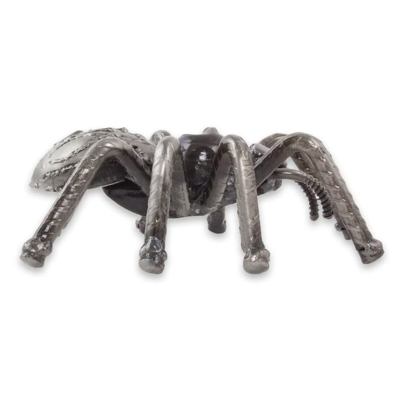 NOVICA Handmade Upcycled Metal Sculpture, 'Rustic Tarantula' (Mexico)
