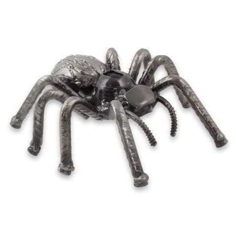 NOVICA Handmade Upcycled Metal Sculpture, 'Rustic Tarantula' (Mexico)