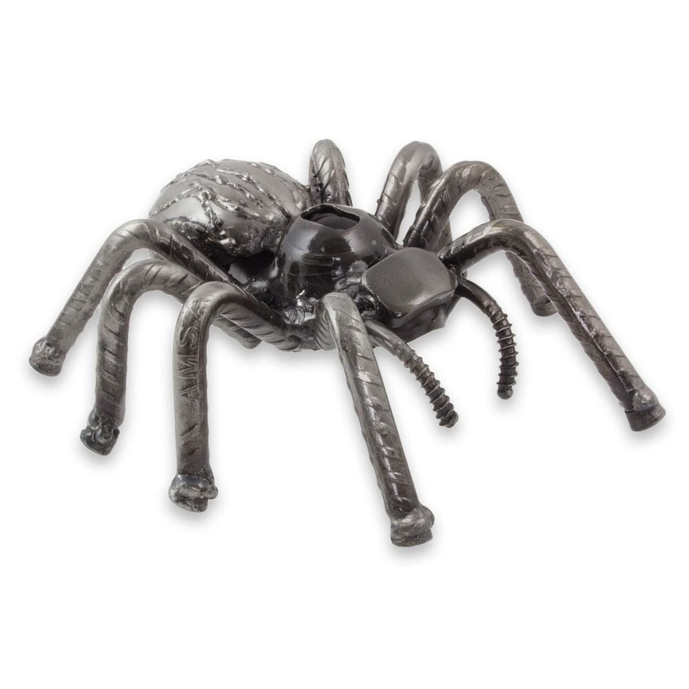 NOVICA Handmade Upcycled Metal Sculpture, 'Rustic Tarantula' (Mexico)