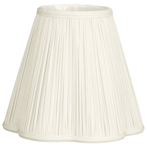 Royal Designs Bottom Scallop Gather Pleat Basic Lamp Shade, White, 6 x 12 x 10.28