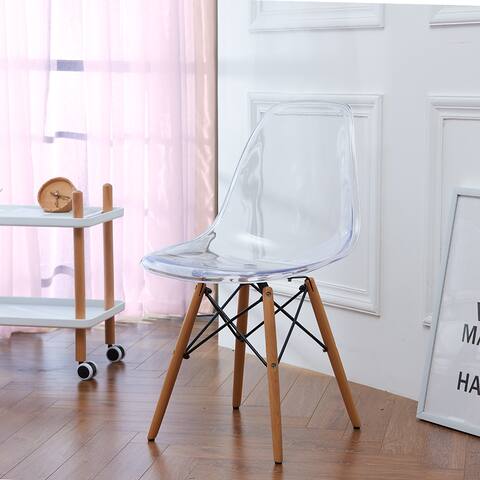 Diekyl Clear Acrylic Scoop Shell Side Chair (Set of 2)