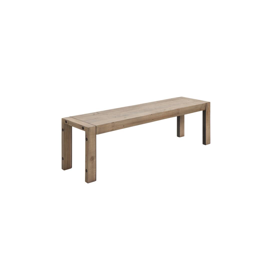 Loren Grey Wood Bench
