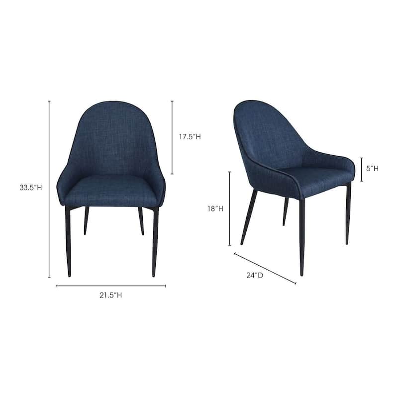 Aurelle Home Blue Modern Dining Chair (Set of 2)