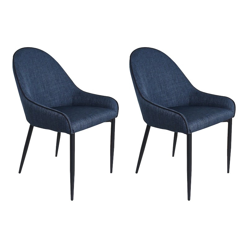 Aurelle Home Blue Modern Dining Chair (Set of 2)