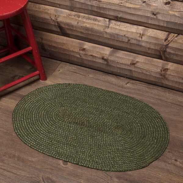 Shop Green Rustic Flooring VHC Cypress Rug Jute Solid ...