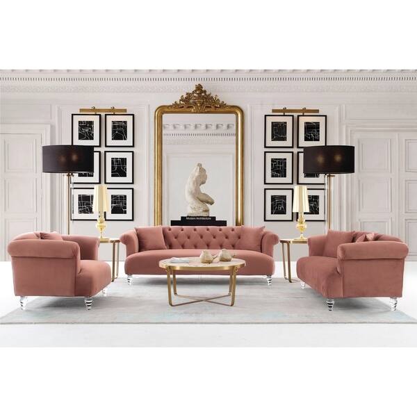Shop Armen Living Elegance Sofa In Velvet With Acrylic Legs Free
