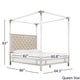preview thumbnail 9 of 11, Reid Acrylic & Chrome Canopy Bed with Tufted Headboard by iNSPIRE Q Bold