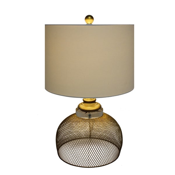 gold cage table lamp