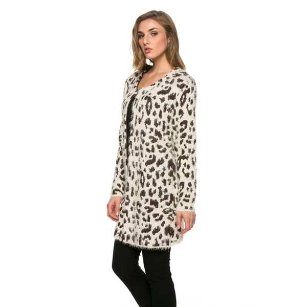 fluffy leopard print cardigan