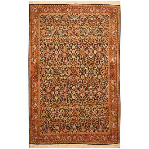 Handmade One-of-a-Kind Kashan Wool and Silk Rug (India) - 4' x 6'3