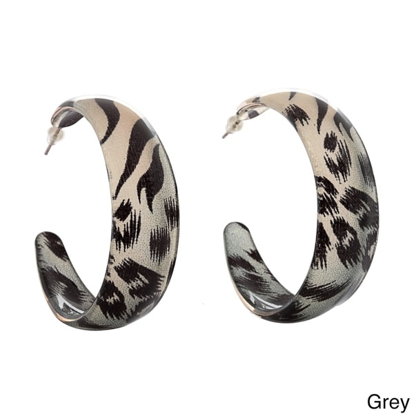 leopard print hoop earrings