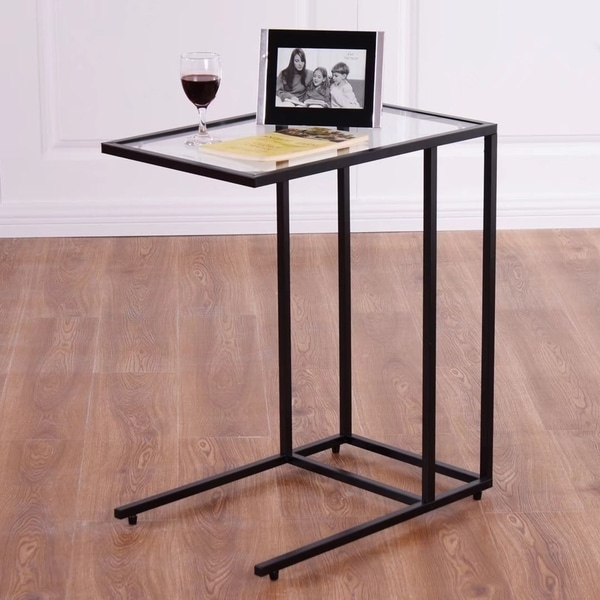 Coffee Tray Side Sofa End Table Ottoman Couch Tv Lap Snack W Coffee Tray Side Sofa End Table Ottoman Couch Tv Lap Snack W Gl Top